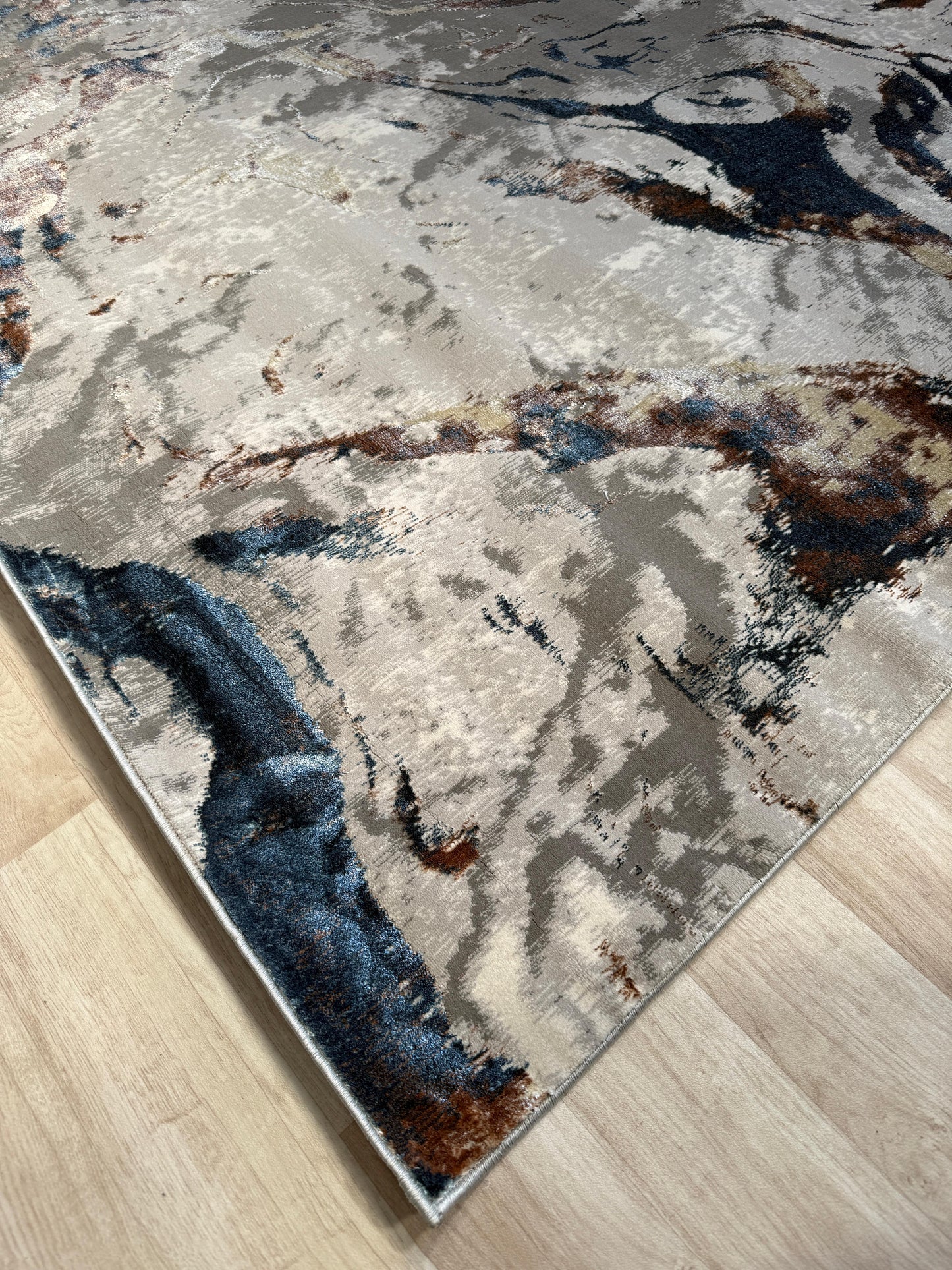 Emoji Abstract - Grey & Blue Rug