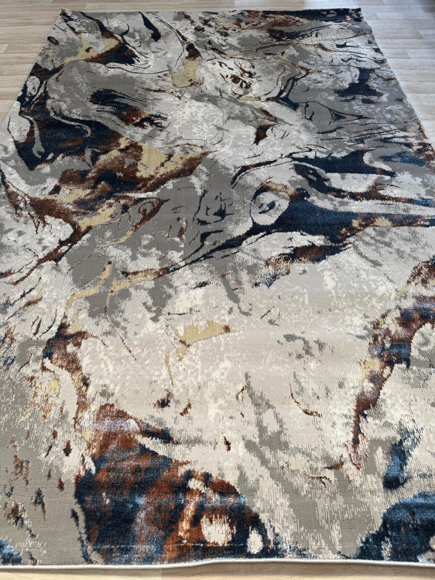 Emoji Abstract - Grey & Blue Rug