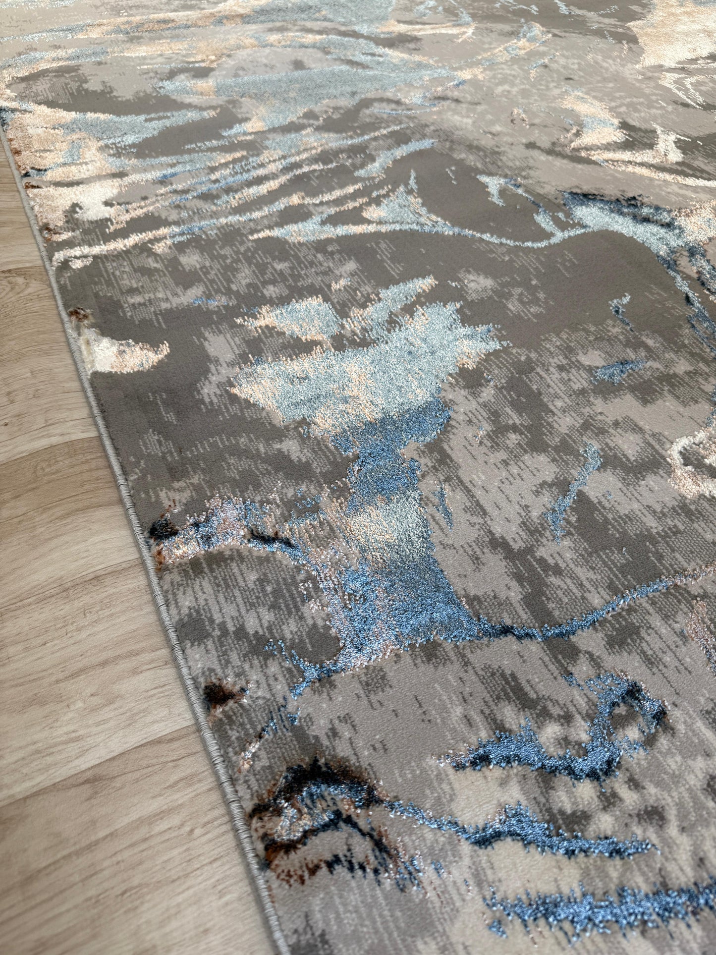 Emoji Abstract - Grey & Blue Rug