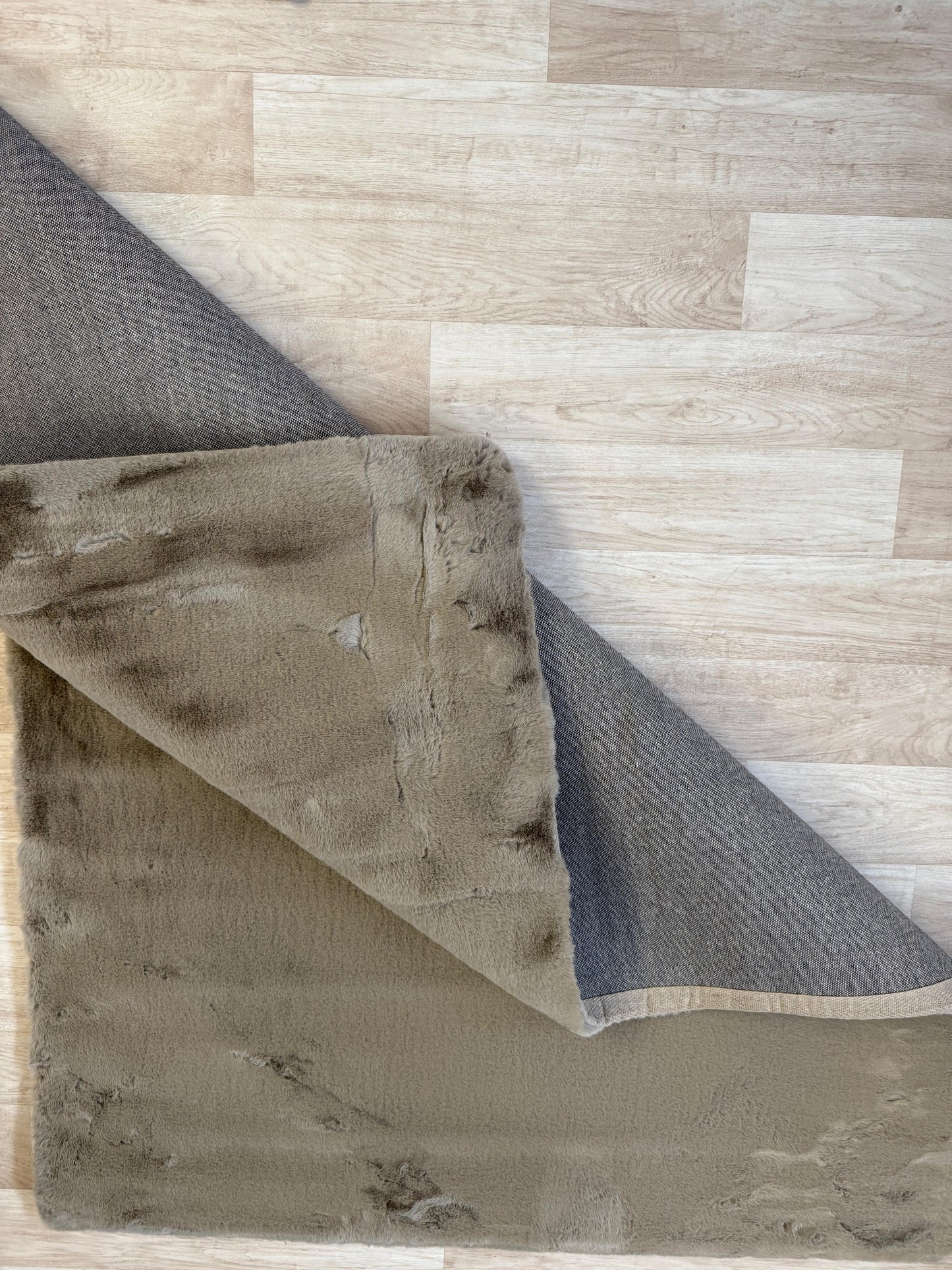 Luxury Faux Fur Taupe Rug