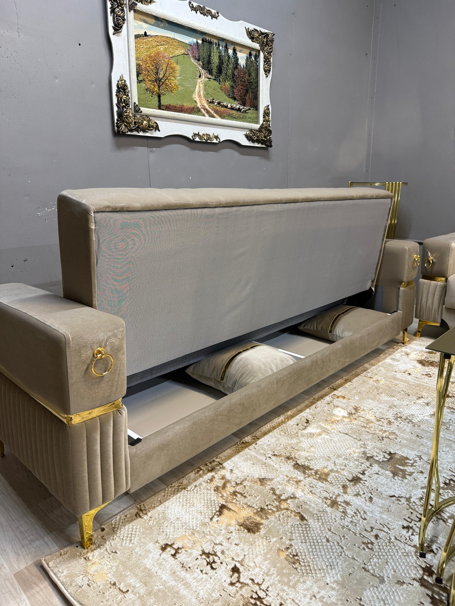 Tilda Velvet Beige - Sofa Set
