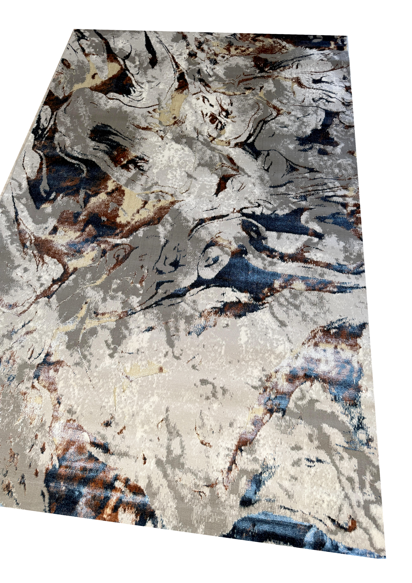 Emoji Abstract - Grey & Blue Rug