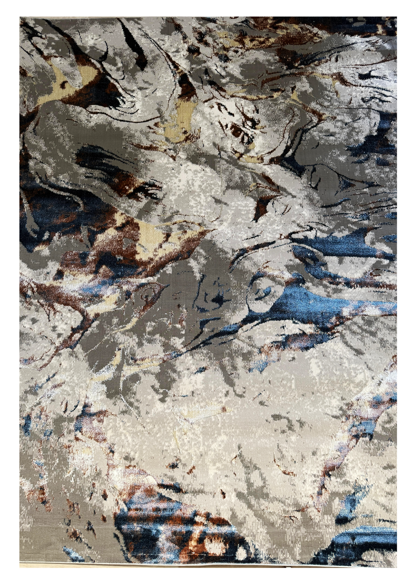 Emoji Abstract - Grey & Blue Rug