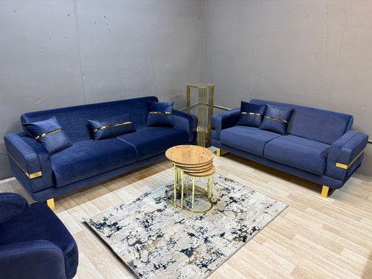 Prestij  Blue - Sofa Set