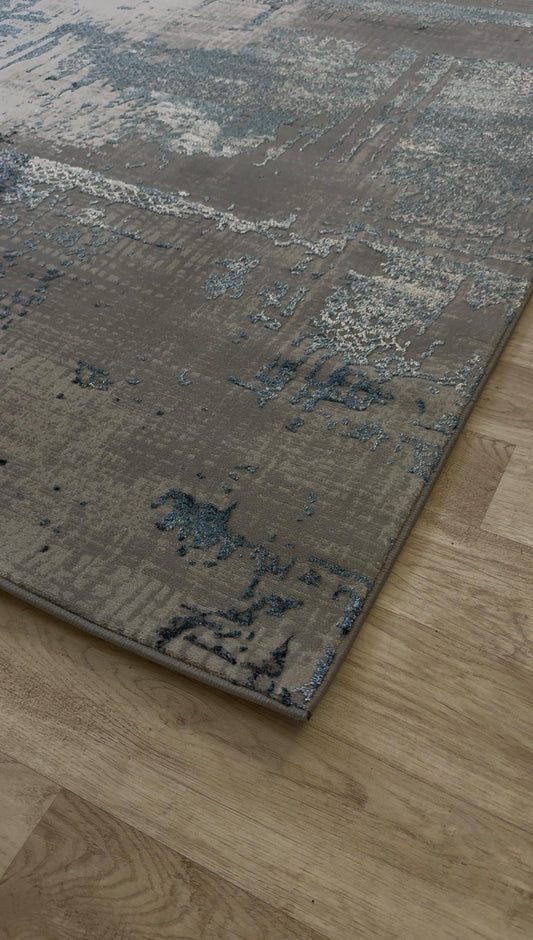 Emoji Grey Blue Abstract 240 x 340Cm
