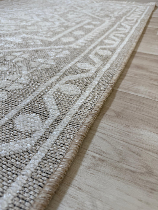 Vintage Medallion Machine Washable Rug