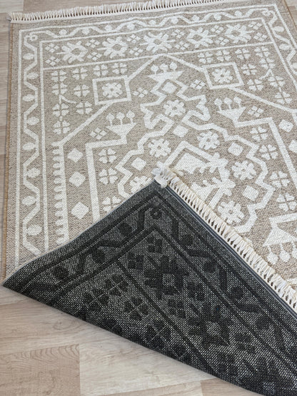 Vintage Medallion Machine Washable Rug