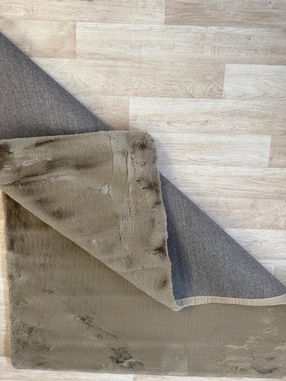 Luxury Faux Fur Taupe Rug