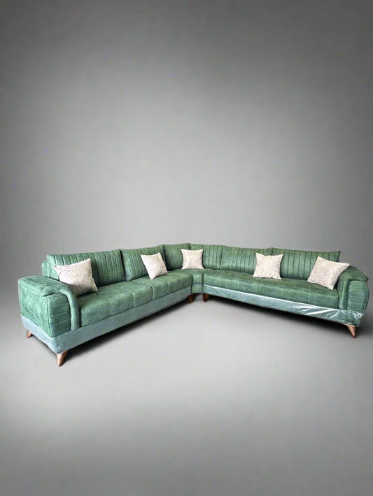 Alessia Green Corner Sofa – 315 x 315 cm | BullringRugs