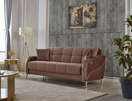 Rolex Brown Sofa Set (3 + 2 + 1)