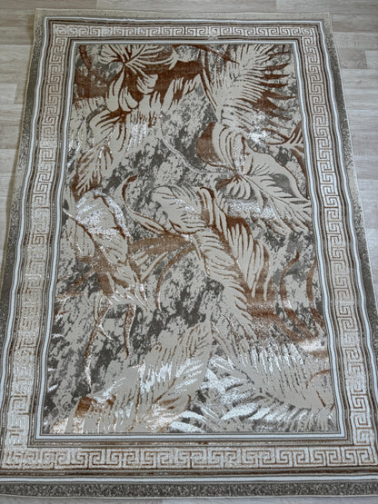Emoji Modern Style Leaf Shimmer Rug - Living Room Area Rug