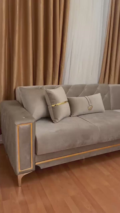 Bolivia Velvet Beige - Corner Sofa