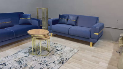 Prestij  Blue - Sofa Set